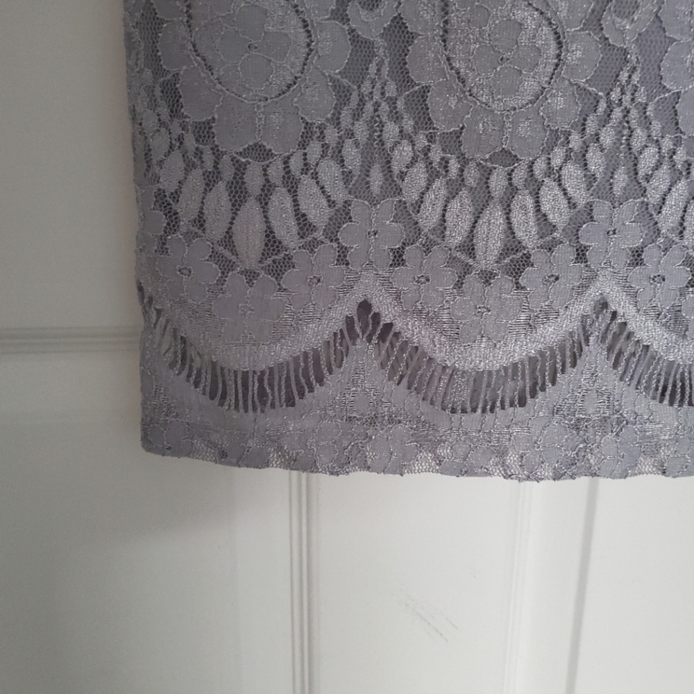Rabbit Rabbit Rabbit Designs Gray Lace Cocktail Dress - Picture 4 of 5